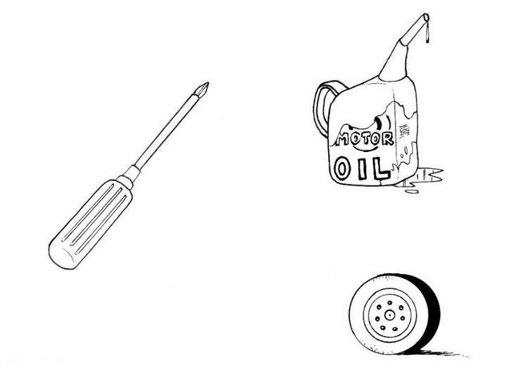 Disegno da colorare attrezzi meccanico