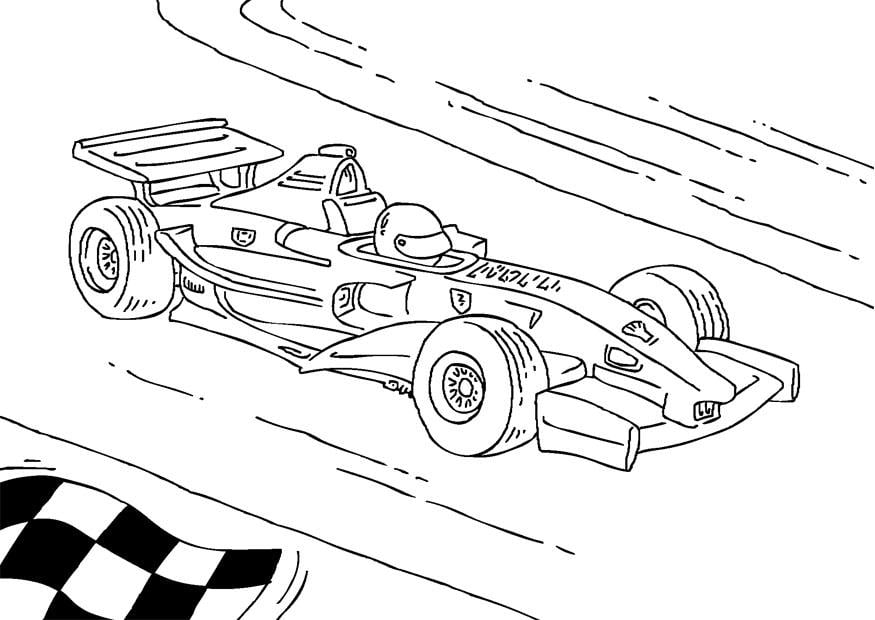 Disegno da colorare auto da corsa Formula 1