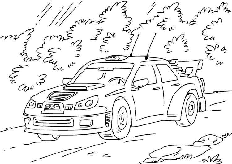 Disegno da colorare auto da rally