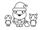 Disegni da colorare Babbo Natale con bambini