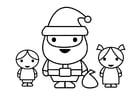 Disegni da colorare Babbo Natale con bambini