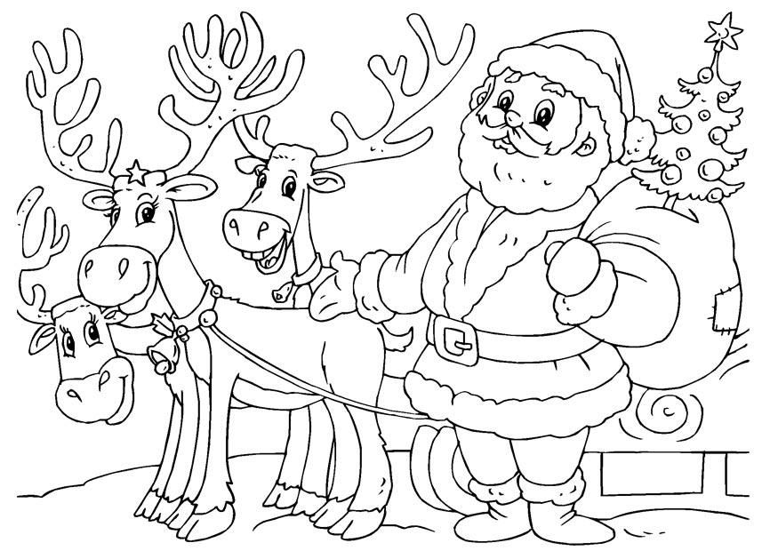 Disegni Da Colorare Di Babbo Natale Con Slitta E Renne.Disegno Da Colorare Babbo Natale Con Le Renne Disegni Da Colorare E Stampare Gratis