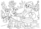 Disegno da colorare Babbo Natale con le renne