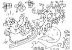 Disegni da colorare Babbo Natale in slitta