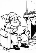 Babbo Natale legge la lettera di Natale