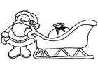 Disegni da colorare Babbo Natale sulla slitta