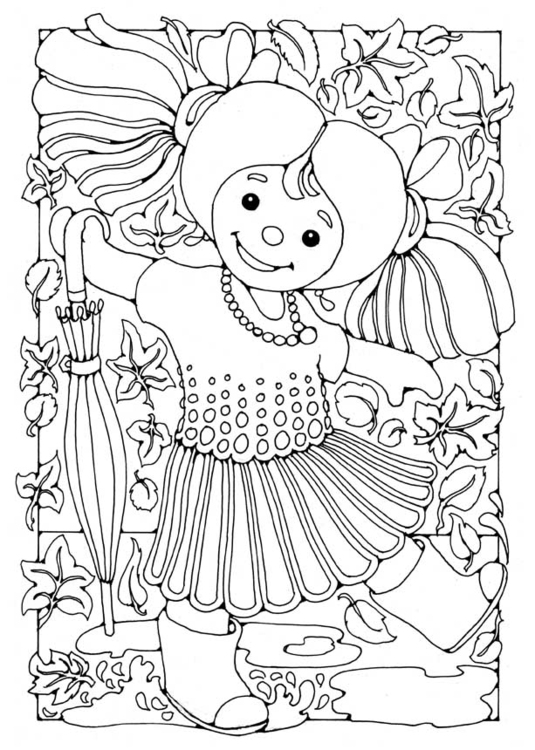 Disegno da colorare bambola - bimba
