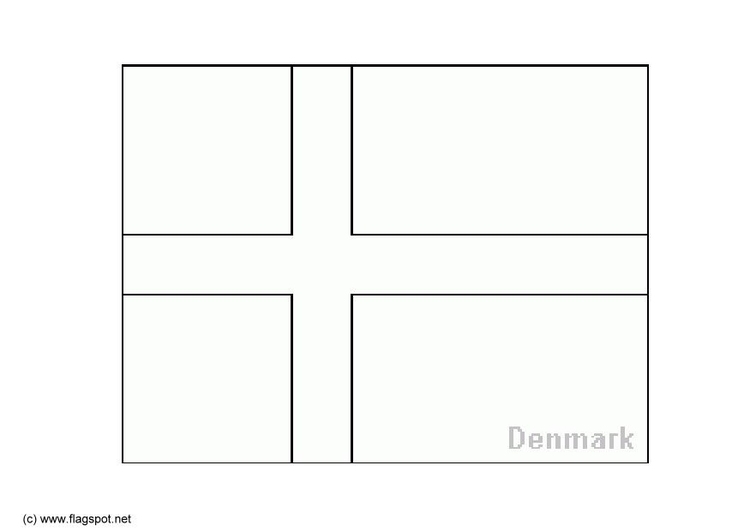 Disegno da colorare bandiera Danimarca