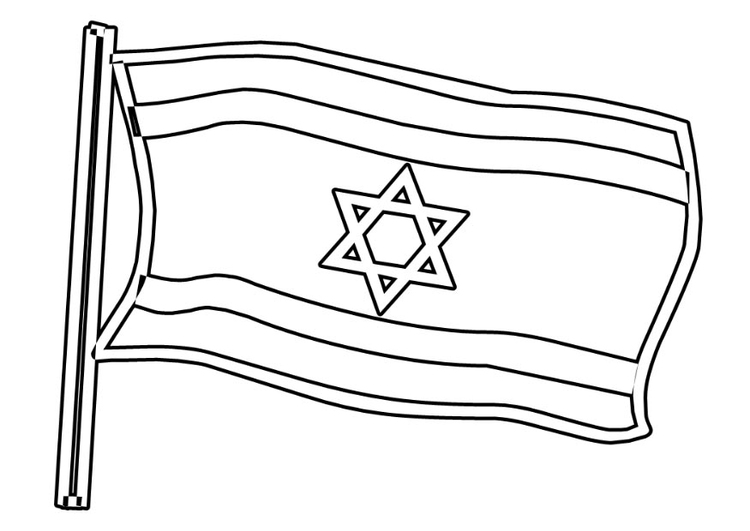 Disegno da colorare bandiera dell'Israele