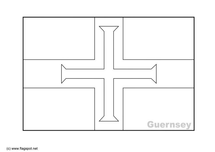 Disegno da colorare bandiera Guernsey