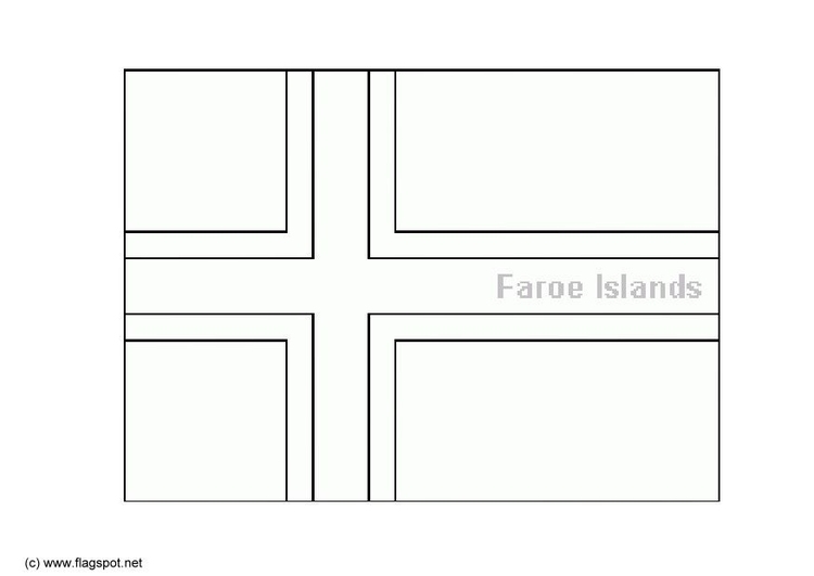 Disegno da colorare bandiera Isole Faroe