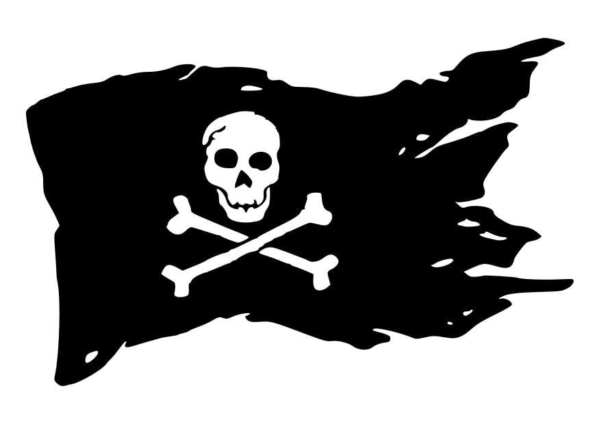 Disegno da colorare bandiera pirata