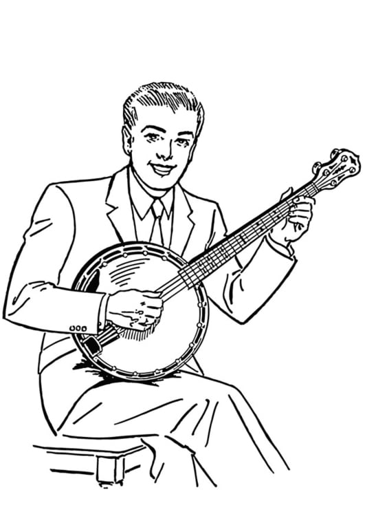 Disegno da colorare banjo