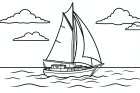 disegno-da-colorare barca a vela