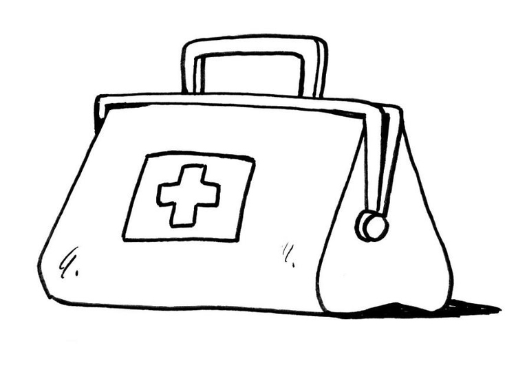 Disegno da colorare borsa del medico