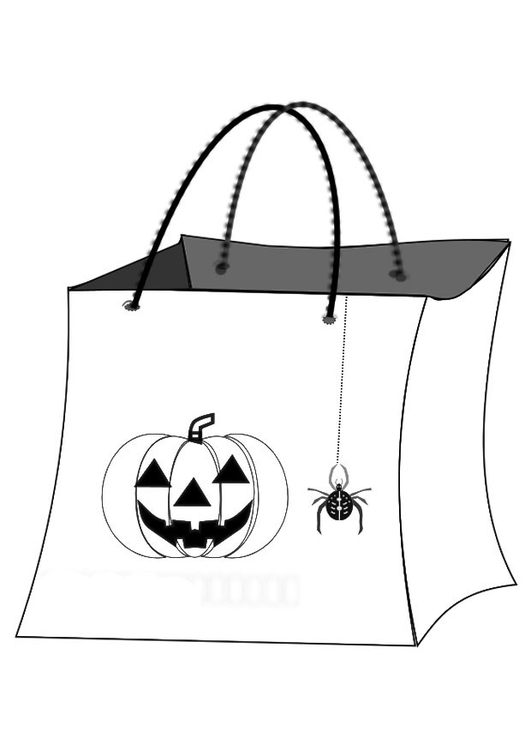 Disegno da colorare borsa di halloween