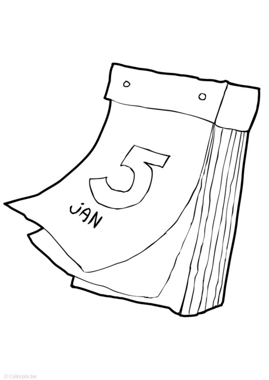 Disegno da colorare calendario Disegni Da Colorare E Stampare Gratis
