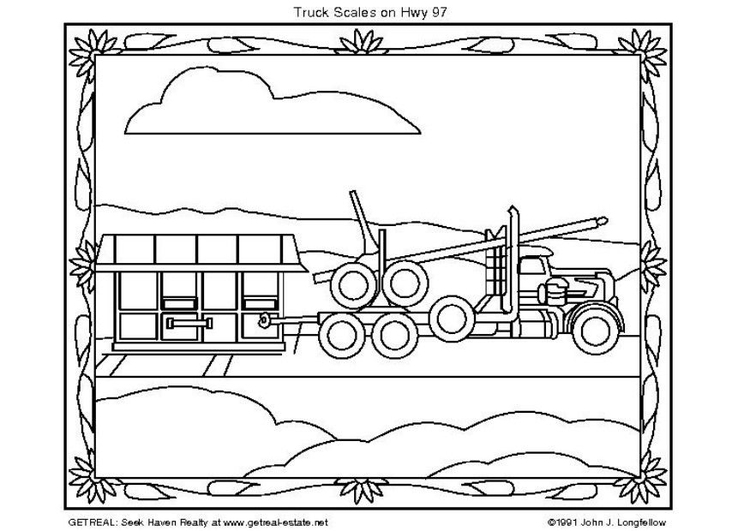 Disegno da colorare camion americano