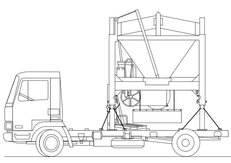 Disegno da colorare camion - camion sabbia