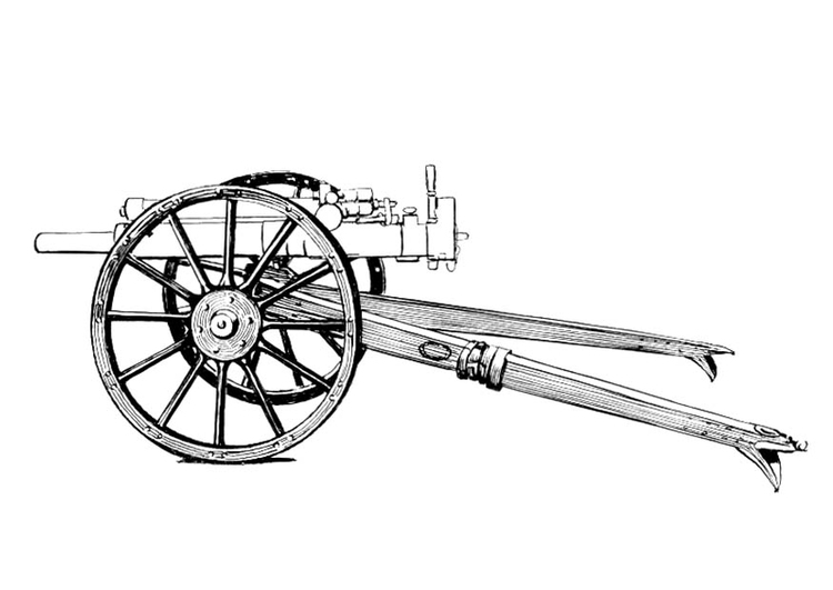 Disegno da colorare cannone - carro