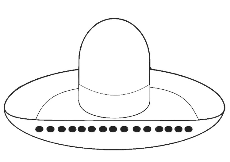 Disegno da colorare cappello - sombrero