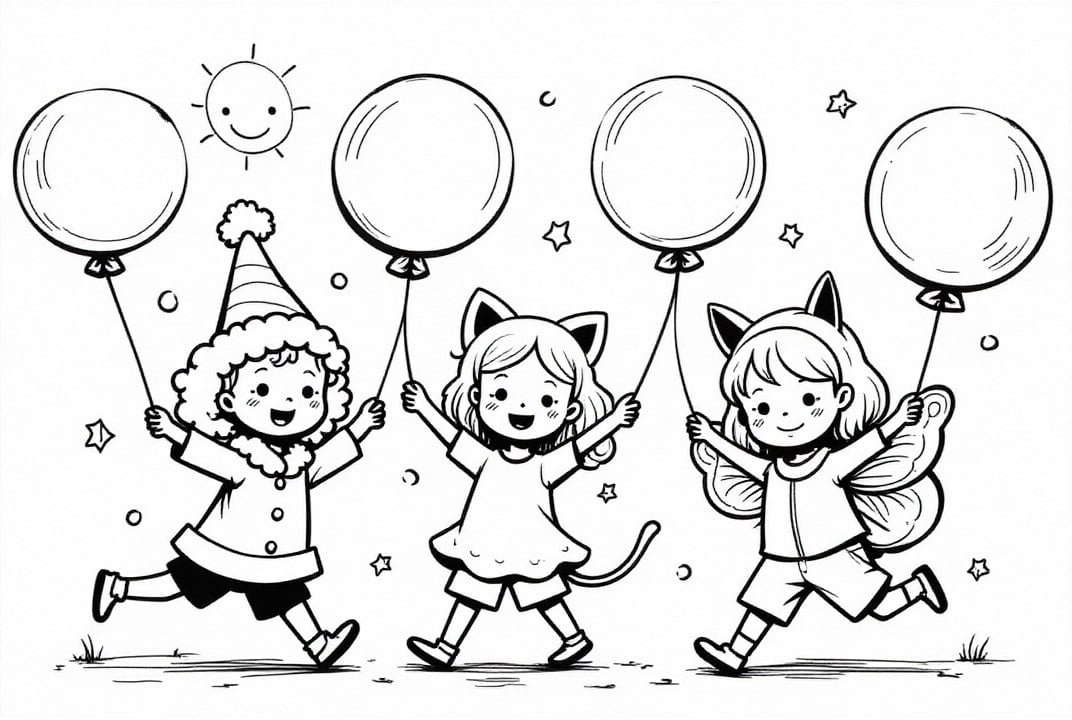 Disegno da colorare carnevale al sole