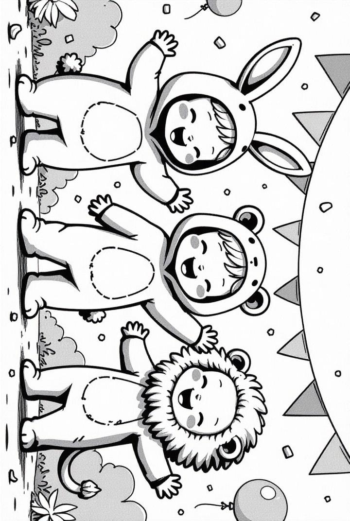 carnevale con il leone, il coniglio e l&#39;orso