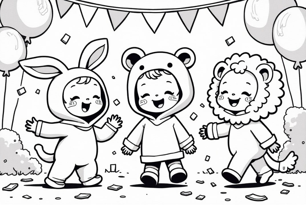 Disegno da colorare carnevale per i piÃ¹ piccoli