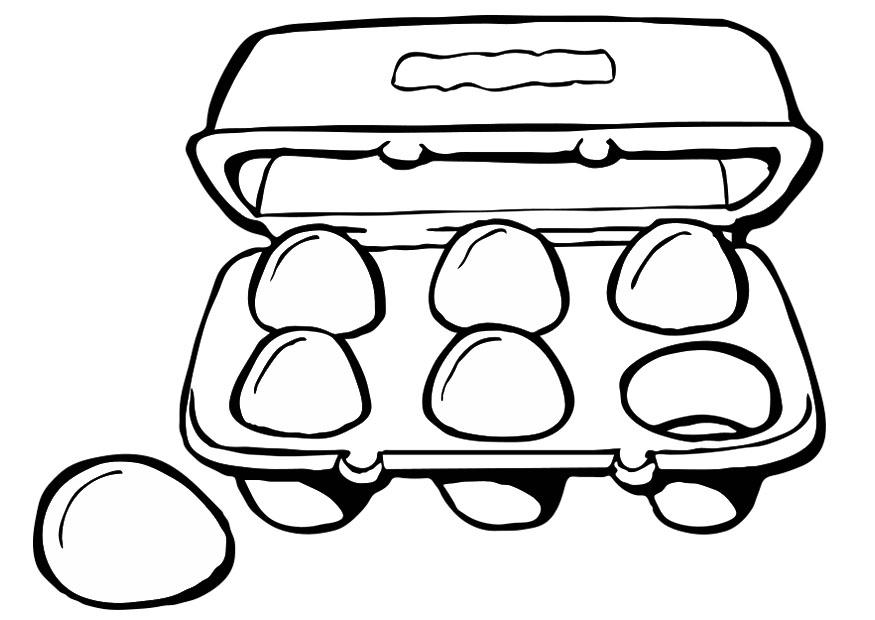 Disegno da colorare cartone di uova