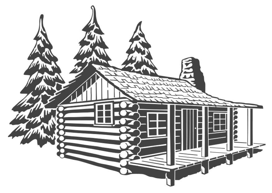 Disegno da colorare casa di legno