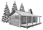 Disegni da colorare casa di legno