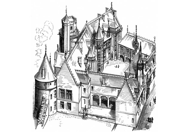 Disegno da colorare casa in Francia 1443