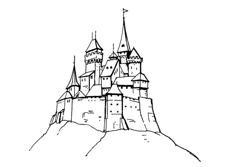 Disegno da colorare castello