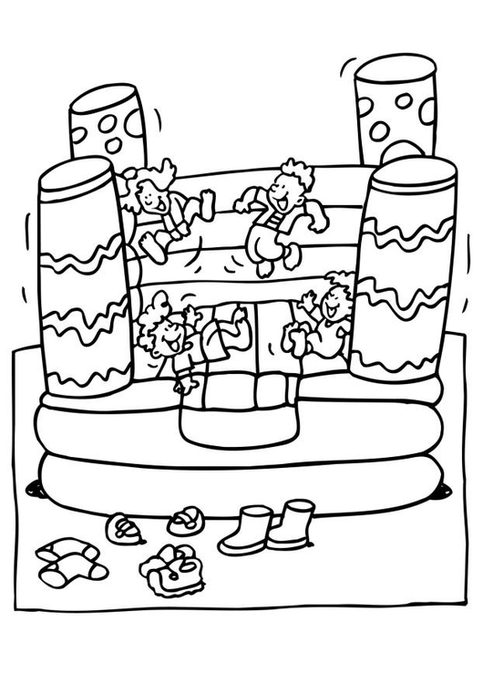 Disegno da colorare castello gonfiabile