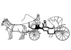 disegno-da-colorare cavalli con carrozza