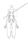 Disegno da colorare cavalliere a cavallo
