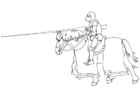 disegno-da-colorare cavalliere a cavallo