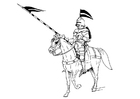 disegno-da-colorare cavalliere a cavallo
