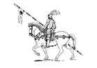 disegno-da-colorare cavalliere a cavallo