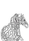 Disegno da colorare cavallo con puledro