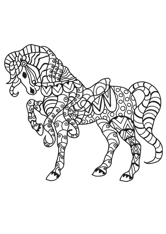 Disegno da colorare cavallo con sella