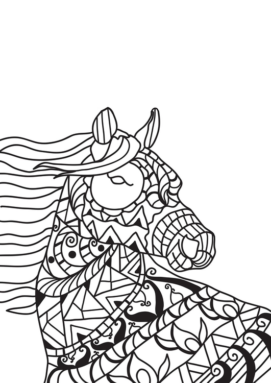 Disegno da colorare cavallo nel vento