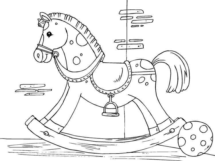 Disegno da colorare cavalluccio a dondolo