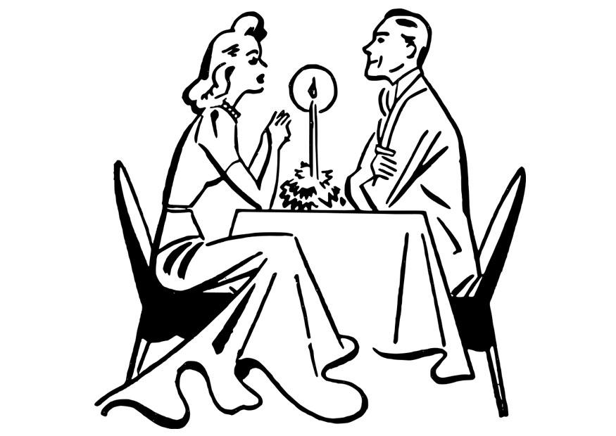 Disegno da colorare cena a lume di candela - Cat. 28104.