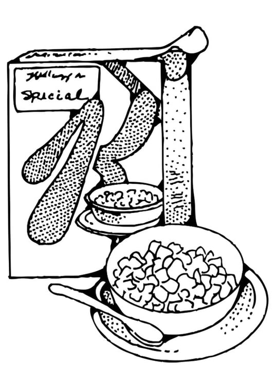 Disegno da colorare cereali - colazione