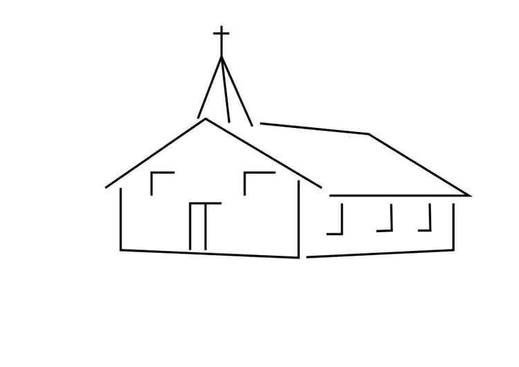 Disegno da colorare chiesa