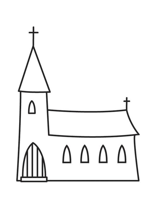 Disegno da colorare chiesa