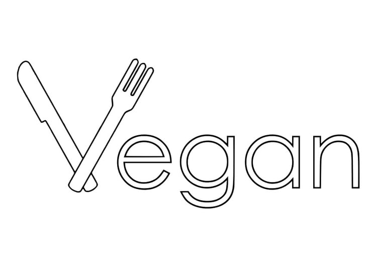 Disegno da colorare cibo vegano