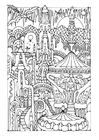 Disegno da colorare citta di fantasia