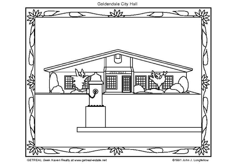 Disegno da colorare city hall